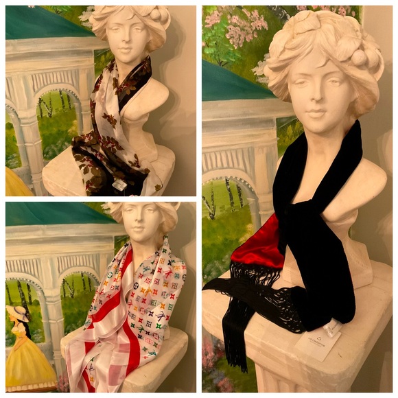 NEW/W/TAGS TWO LIZ CLAIBORNE BEAUTIFUL SCARVES ONE NEW MULTI-COLORED UNMARKED